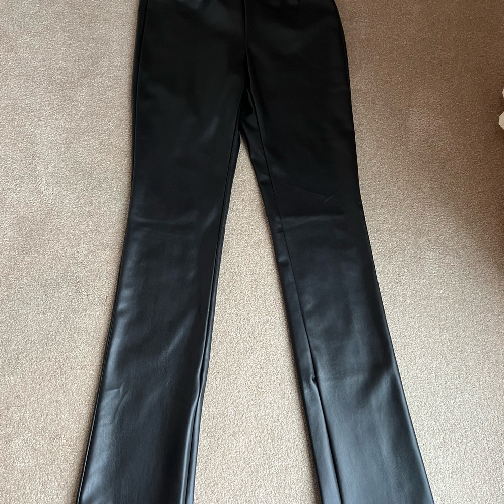 Zara nwt slim fit faux leather side zip pants/leggings XL